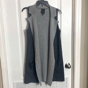 Bobeau • Gray Sweater Cardigan • Sleeveless • Open Front • Small